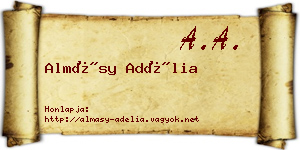 Almásy Adélia névjegykártya